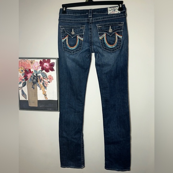 True Religion Rainbow Stitch Straight Jeans – Women’s Size 27 - Picture 1 of 12